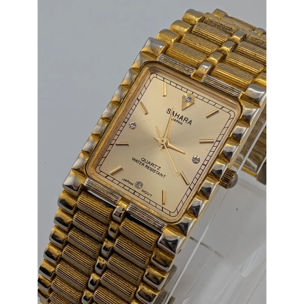 Sahara Men's Tank Watch 25mm Case Gold 7.75